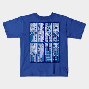 Khartoum, Sudan City Map Typography - Blueprint Kids T-Shirt